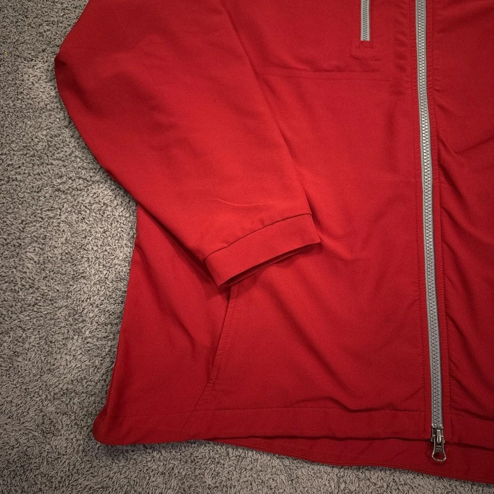 Peter Millar Element 4 Wind‎ Jacket Mens Extra Large Red Full Zip Softshell Golf
